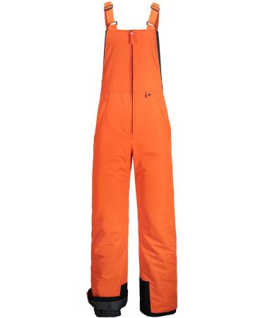 GEMYSE Men's Winter Waterproof Ski Bib Overalls Insulated Snowboarding Pants Medium Classic Orange Black