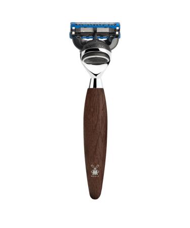 M HLE Nassrasierer - Kosmo Serie - compatible with Gillette-Klingen - Mooreiche