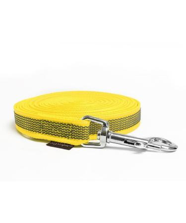 Mystique Rubberized towline 20mm with hand loop standard carabiner yellow 20m 20m Yellow