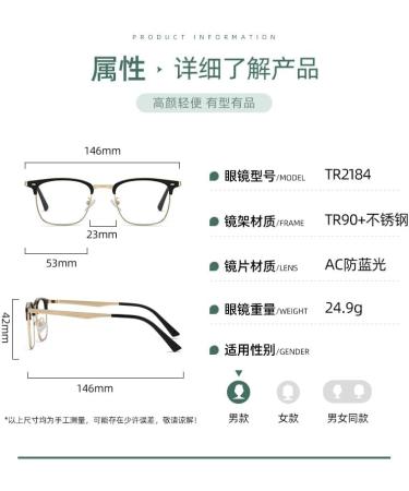 Stylish Blue Light Blocking Glasses for Women & Men - Gold-Black Square Metal Frame UV Protection 53mm - Perfect for Reading & Computer Use - Buy Online on GoSupps.com