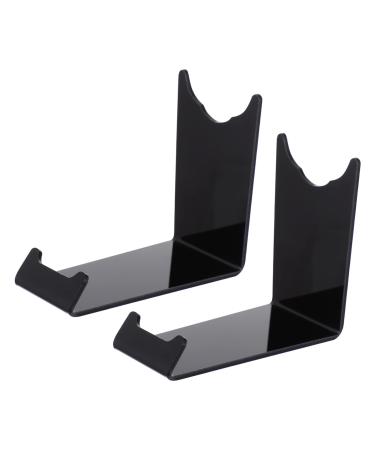 Minkissy 2st beard knife stand Presentation stand for razor razor razor shaver organizer handmade clear shaving stand made of acrylic hairdressing tool plastic man desk 11x8.5x4.5cm black
