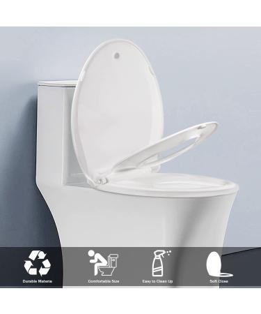 Elongated Toilet Seat with Built-in Potty Training Seat - Durable Plastic, White Cover - Replacement Seat 4012 - Buy Online on GoSupps.com
