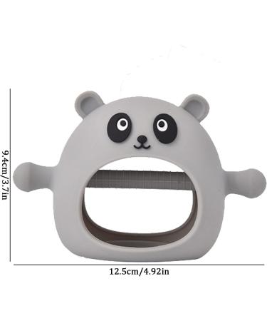 Likthione 2-in-1 Silicone Baby Teething Toy for 0-6 Months - Grey, Dual Language Education - Dust Proof Chew Toy and Soothing Pacifier - Buy Online on GoSupps.com