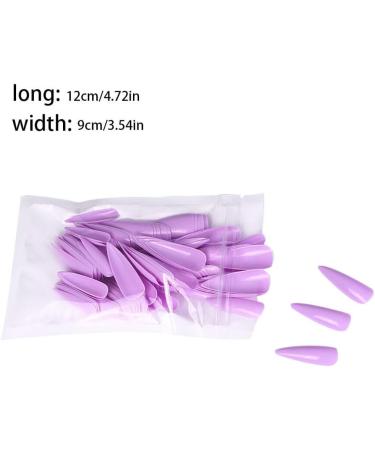 dijiusidy 1 Set Press on Nails Almond Fingernails Stick Solid Color Full Cover Art Decals Salon Supplies DIY Decorations No.12 taro purple - Buy Online on GoSupps.com