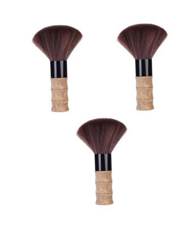 FRCOLOR 3pcs Hair Brush Hairdresser Cleaning Brush Hairdresser Face Brush Mustache Brush Feather Duster Barber Hair Styling Brush Hairdresser Fading Brush Fiber Wool Gentle Dust Brush 18.3X11X4CMx3pcs Random Color x 3pcs