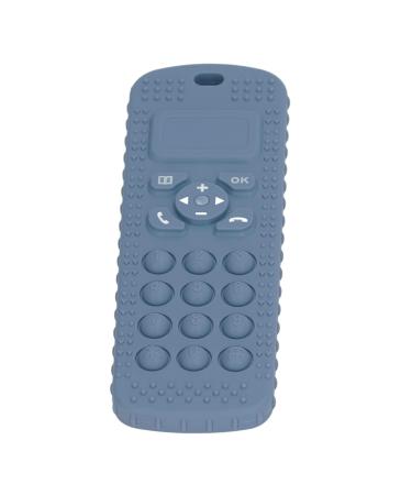 Teething Toy Baby TV Remote Control Shaped Teething Toy Portable Soft Silicone Infant Gum Relief Chew Sensory Toy (Dark Blue)