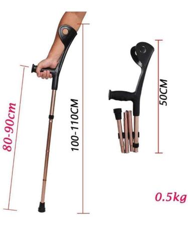 Folding Elbow Aluminum Alloy Crutches Freedom Edition Underarm Crutches Folding Aluminum Comfortable Grips 10 Files Adjustable (Rose Gold 50) Warm as Ever - Buy Online on GoSupps.com