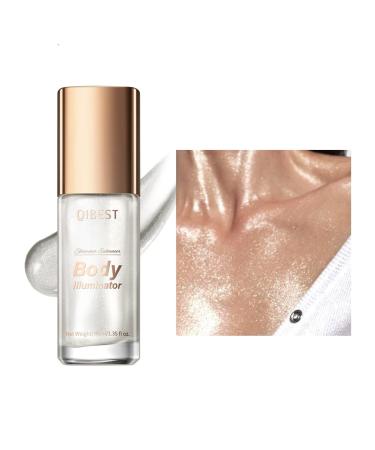 Body Luminizer Shimmer Oil Liquid Highlighter Makeup Face & Body Glow Shimmer Lotion Radiance All In One Makeup Waterproof Moisturizing Shimmer Body Oil (Silver) Silver 1 count (Pack of 1)