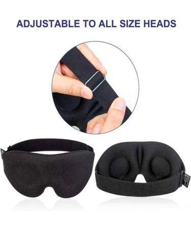 3D Sleep Mask for Side Sleepers - 100% Light Blocking Eye Covers for Men & Women | Adjustable Luxury Eye Shade for Nap Meditation & Yoga - Black - Buy Online on GoSupps.com