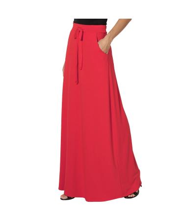 Women's summer skirt midi colored holiday maxi skirts leisure skirt long flow gate beach dresses wrap skirrock comfort casual sexy partyock summer rock elegant retro flower skirt fold skirt for women x1-red xl