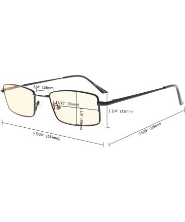 Eyekeper Memory Titanium Bridge Computer Glasses - 50% Blue Light Blocking Tinted Lens (Black +0.00 Strength) - Buy Online on GoSupps.com