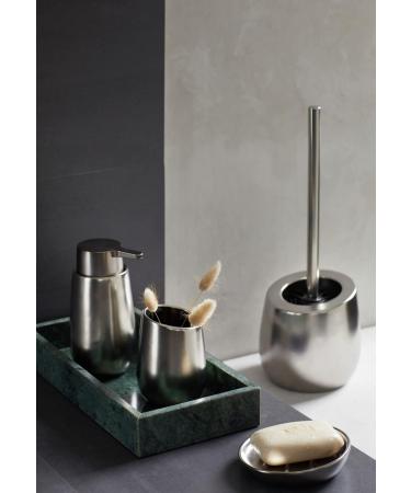WENKO Badi Chrome Matt Toothbrush Cup - Ceramic 11 x 8 x 8 cm | Elegant Bathroom Accessory for International Shipping - Buy Online on GoSupps.com