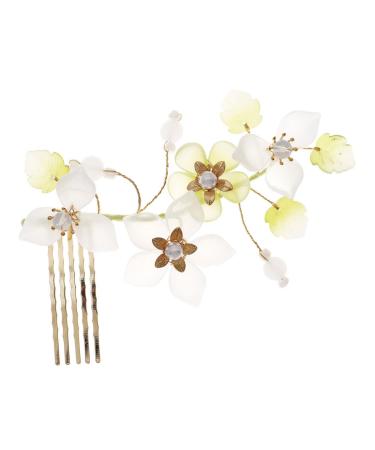 DOITOOL Flower Comb Hair Comb Bridesmaid Hair Accessories Crystal Hair Accessories Flower Decor Flower Headpiece Wedding Decor Wedding Hair Accessories Tiara Beautiful Metal