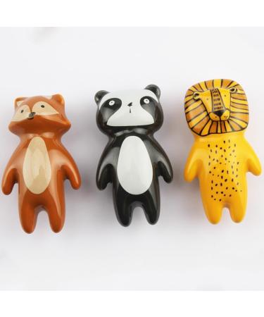 Akogd Ceramic Cabinet Buttons for Children - 6 Decorative Cartoon Animal Drawer Handles for Kids' Rooms - Buy Online on GoSupps.com