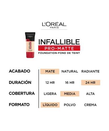 L'Oreal Infallible Pro-Matte Foundation 107 Fresh Beige - Long-Lasting & Flawless Finish (30ml) - Buy Online on GoSupps.com