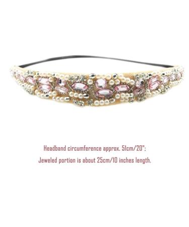 Inspirelle Handmade Imitation Pearl Beaded Elastic Headband - Pack of 5 | Fashionable Hairbands for Women, Girls - Buy Online on GoSupps.com