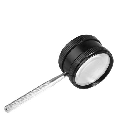 Meichoon hand magnification with metal handle 35 times enlargement for older children jeweler crafts hobbies antique jewelry Evaluation magnifying glass (50 mm) black UC28