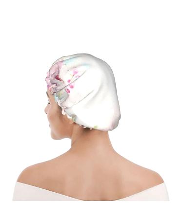 Watercolor Floral Printed Shower Cap - Waterproof, Fits All Head Sizes and Hair Textures for Women - Buy Online on GoSupps.com