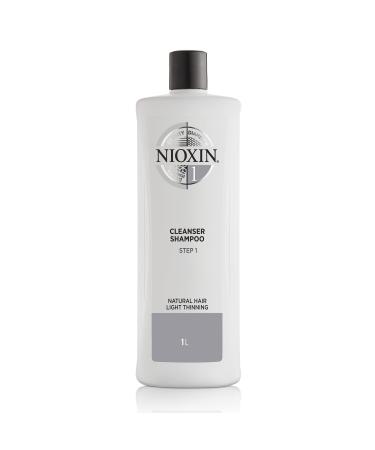 Nioxin System 1 Cleanser Shampoo, Natural Hair with Light Thinning, 33.8 oz Shampoo 33.8 Fl Oz (Pack of 1)