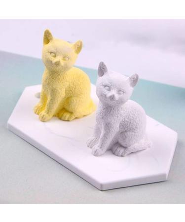 2Pcs Mini 3D Kitten Candle Molds - Silicone Chocolate Candy Fondant Mold for Cake Decorating - Resin Epoxy Casting Clay Mould - Buy Online on GoSupps.com