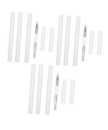 Baluue 12 Pcs Double-ended Silicone Liner Lip Wands Eyeshadow Makeup Brush Lipstick Lip Mask Applicator Women Makeup Tools Lidded Lip Makeup Applicator Lip Applicator Multi-use Lip 12.00X1.00X1.00CMx3pcs Whitex3pcs