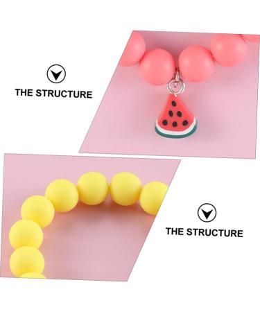 CALLARON 3pcs Children's Bracelet Fashion Bracelet Kids Suit Case Fruit Wrist Chain Friendship Bracelets Kid Suit Stretch Bracelet Kid Bracelets Decor Girl Gift Soft Ceramic Frosted Beads - Buy Online on GoSupps.com