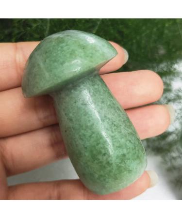 Saturey Natural Green Serpentine Quartz Mushroom Hsiuyen Jade Crystal Buttom Mushroom Healing 1pcs Suitable for Home