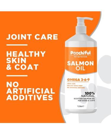 Poochiful 1 Litre Salmon Oil for Dogs. Fish Oil for Dogs Cats Horses Ferret & Pets. Purest Omega 3 6 9 Salmon Oil Cats. Food Supplements for Itchy Skin & Coat. Dog Vitamins and Supplements 1000 ml - Buy Online on GoSupps.com