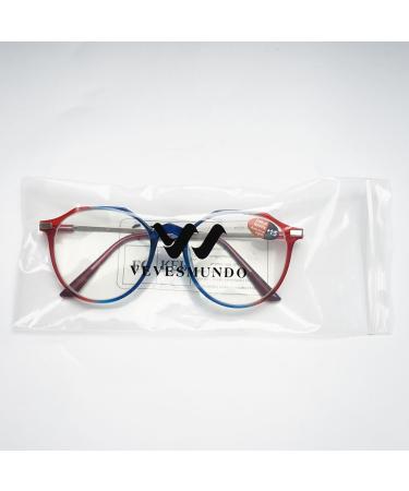 Buy Vevesmundo Blue Light Filter Reading Glasses - Metal Large Round Nerd Glasses for Men | Anti-Blue Light | +0.5 to +4.0 | 1 Piece Transparent Blue - Buy Online on GoSupps.com