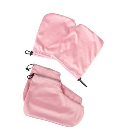 Frcolor 2 pair paraffin bad liner terry paraffin wax glove ankle boots wax care isolated mock paraffin wax thermal shoe cozy liner for hand or