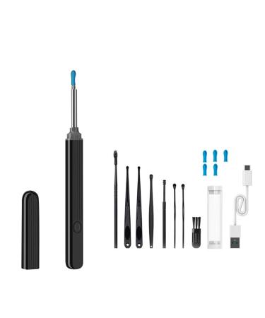 Ear Spoon Ear Wax Remover Silicone Ear Pick Phone APP WiFi Connection Rechargeable Earwax Removal Tool Waterproof Black