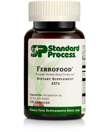 Standard Process Ferrofood - Whole Food Antioxidant  Healthy Blood and Hemoglobin with Cyanocobalamin  Acerola  Shiitake  Rice Bran  Organic Carrot  Alfalfa  Spanish Moss - 150 Capsules - Buy Online on GoSupps.com