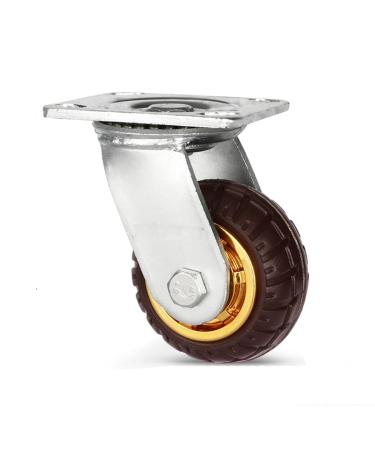 Heavy Duty Rubber Beacon Wheel 4 Inch Wear-Resistant High Load-Bearing Caster Silent Double Shaft Cart Wheel Universal Wheel (Color : A) (A)