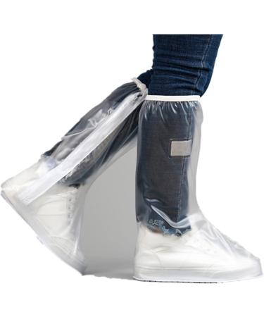 Waterproof Non-Slip Boot Cover | Foldable Portable PVC Overshoes for Men & Women | Ideal for Cycling, Camping, Fishing | Clear, Large Size - Buy Online on GoSupps.com