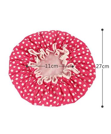 Dusenly 2 Pack Waterproof Shower Caps Polka Dot Spa & Salon Hat for Women & Girls Double Layer Bath Caps - Buy Online on GoSupps.com