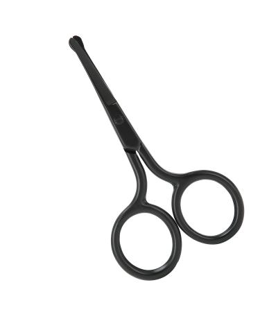 Nose Hair Scissors Rounded Tip Facial Eyebrow Beard Trimmer with Large Finger Hole Stainless Steel for Nose Hair Grooming