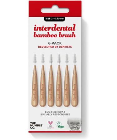 Humble Interdental Brush Bamboo - Size 2 (0.50 mm) - Red - Pack of 4 | Eco-Friendly Dental Care - Buy Online on GoSupps.com