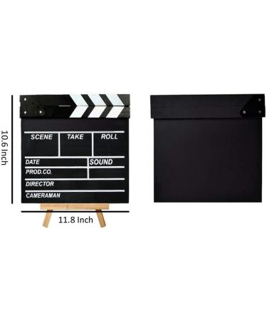 KISEER 12"x11" Movie Film Clap Board Wooden Movie Clapboard Film Clapper Board  Black & White - Buy Online on GoSupps.com