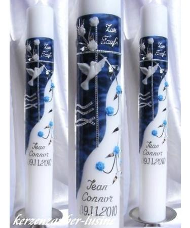 Baptism candle communion candle boy girlT-06 400/50 mm incl. label
