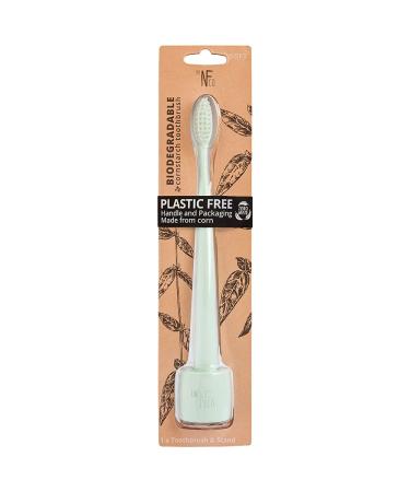 The Natural Family Co. Biodegradable Cornstarch Toothbrush Rivermint Soft 1 Toothbrush & Stand