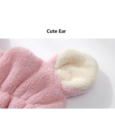 Microfiber Hair Towel for Girls - Cute Bear Design Quick Drying Hair Cap Soft Absorbent Turban (Gray & White) - 2 Pack - Buy Online on GoSupps.com