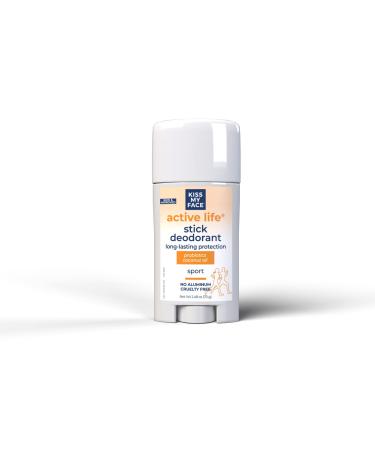 Kiss My Face Deodorant Stick Active Life Sport 2.48 Ounce (73ml) (2 Pack)
