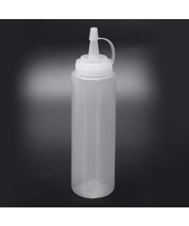 Nicfaky 6 x Clear White Plastic Squeeze Sauce Ketchup Cruet Bottles 8oz - Buy Online on GoSupps.com