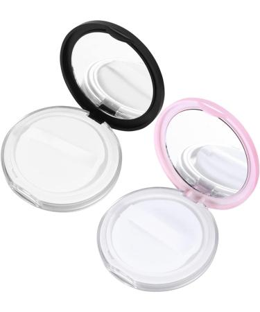 FRCOLOR 4 Sets Powder Puff Storage Box | Blusher & Foundation Case | DIY Makeup Powder Organizer | Portable Empty Powder Cases in Pink & Black - 7.5x7.5x1cm - Buy Online on GoSupps.com