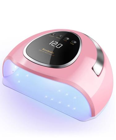 180W nail dryer nail lamp led/uv lamp for nails nail lamp 48 LED light 10/30/60/120s Timer infrared sensor LCD display nail tools for fingernail and toenail suitable for all gel pink