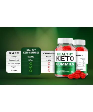 Healthy Keto ACV Gummies - Apple Cider Vinegar Tank Dietary Supplement (60 Gummies) - Buy Online on GoSupps.com