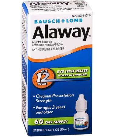 Bausch & Lomb Alaway Itch Relief Eye Drops 0.34 oz - 2 ct (Pack of 2) - Buy Online on GoSupps.com