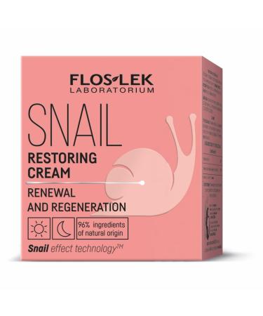 Floslek Snail Mucus Day & Night Face Cream 50ml | Anti-Aging Moisture Cream for Wrinkles Fine Lines & Dark Spots | International Shipping - Buy Online on GoSupps.com