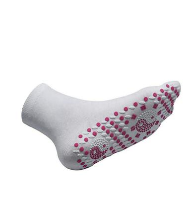 Magnetic Socks - Heating Socks Tourmaline FIR Self Therapies Magnetic Unisex Socks One Size White