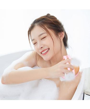 AEIOU Bamboo Back Scrubber & Soft Body Brush for Shower - Pink | Cellulite Treatment & Lymphatic Drainage - Buy Online on GoSupps.com